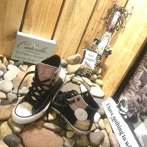 Converse checkered UV glow in the dark high top Chucks